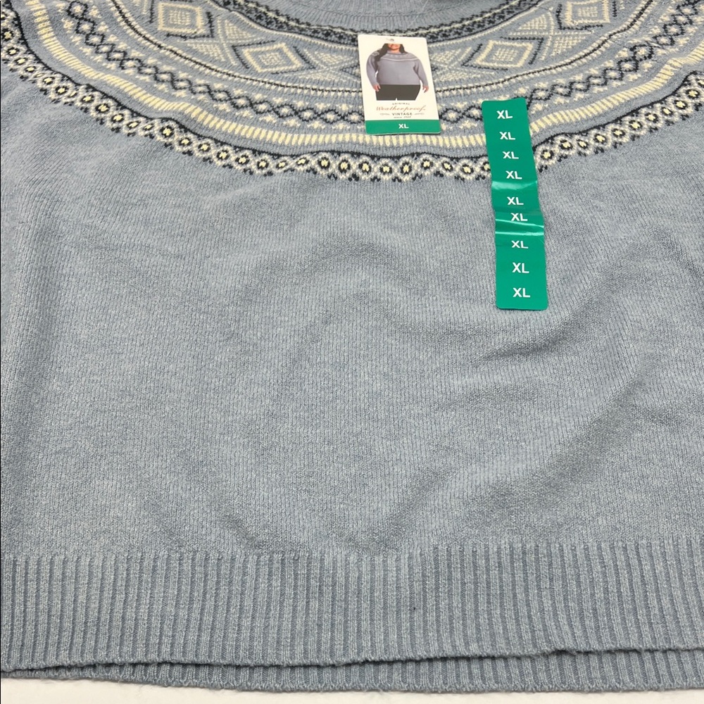 Weatherproof Blue Patterned Women's Sweater - Picture 5 of 6